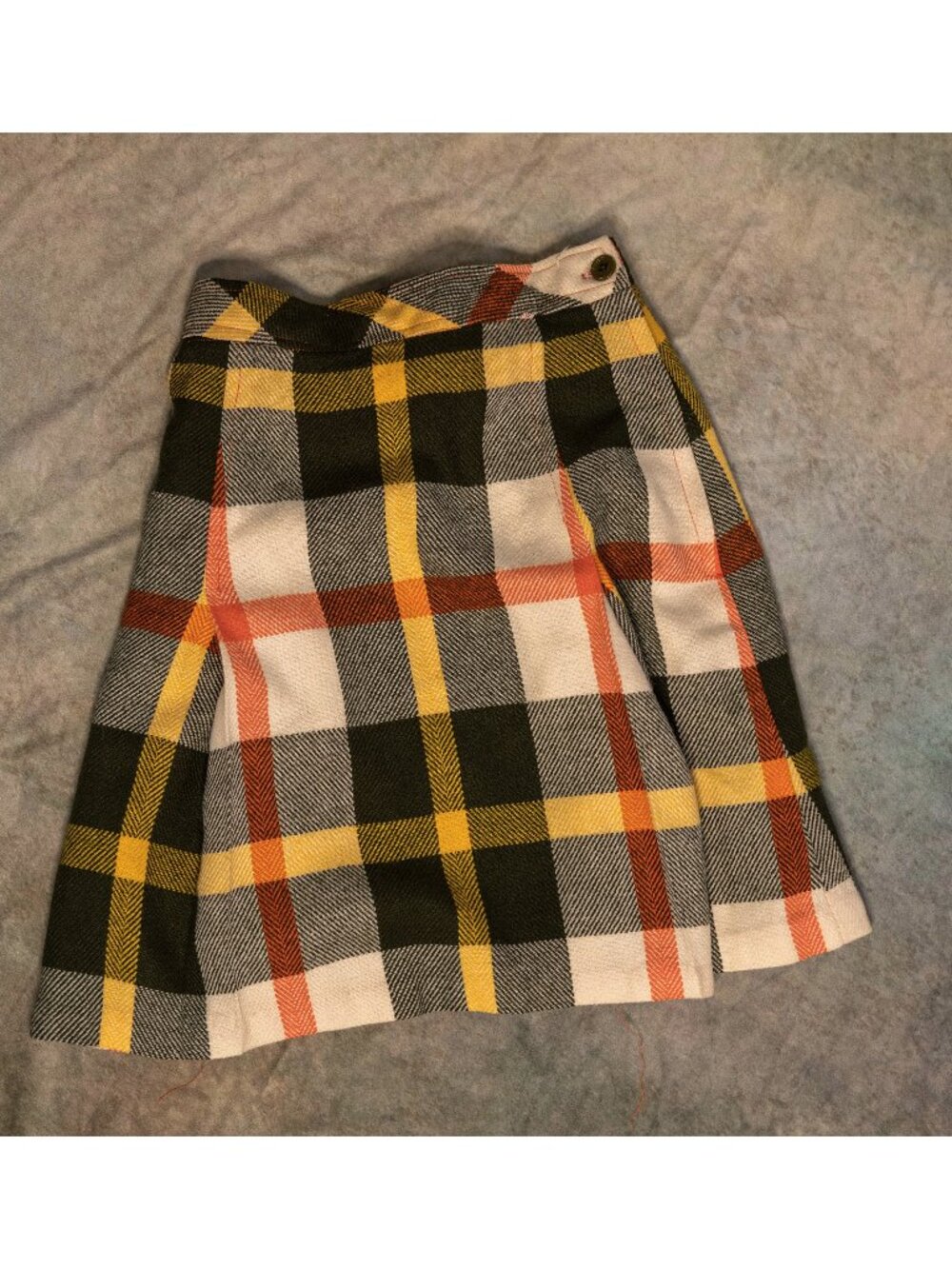 Jovi Plaid Orange/Yellow/Black/White - Pleated Flare Mini Skirt -  Size 11